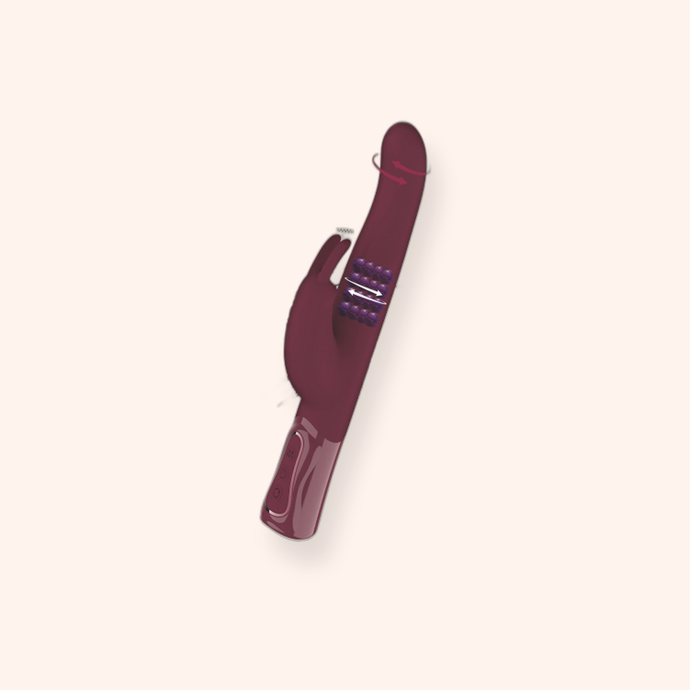 Vibromasseur rabbit rotatif triple stimulation XXL She.E.O