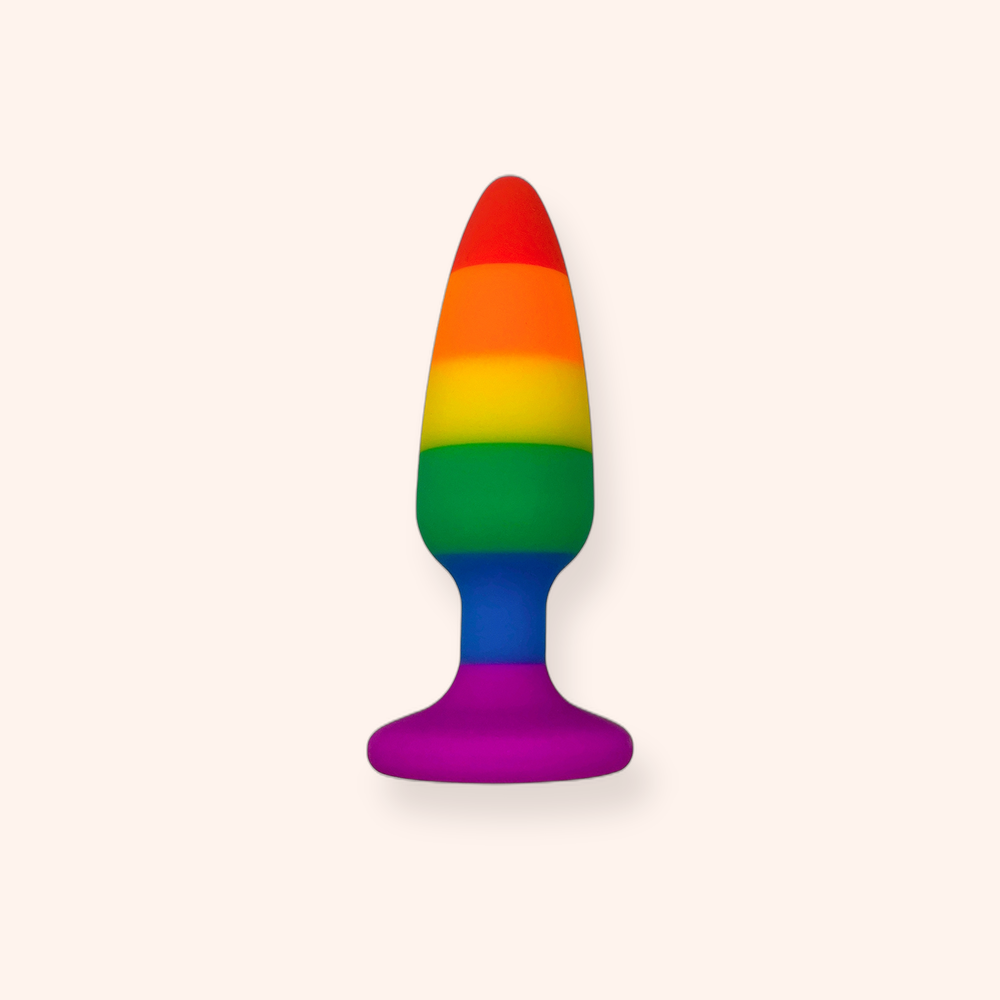 Plug anal arc-en-ciel Hiperloo Wooomy, silicone