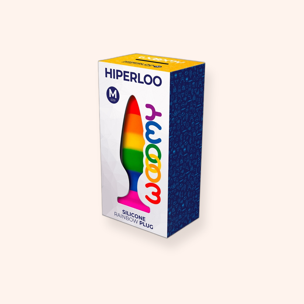 Plug anal arc-en-ciel Hiperloo Wooomy, silicone
