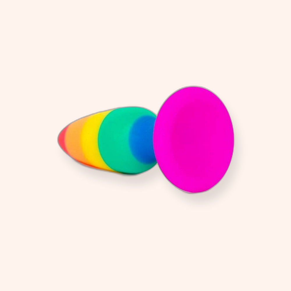 Plug anal arc-en-ciel Hiperloo Wooomy, silicone