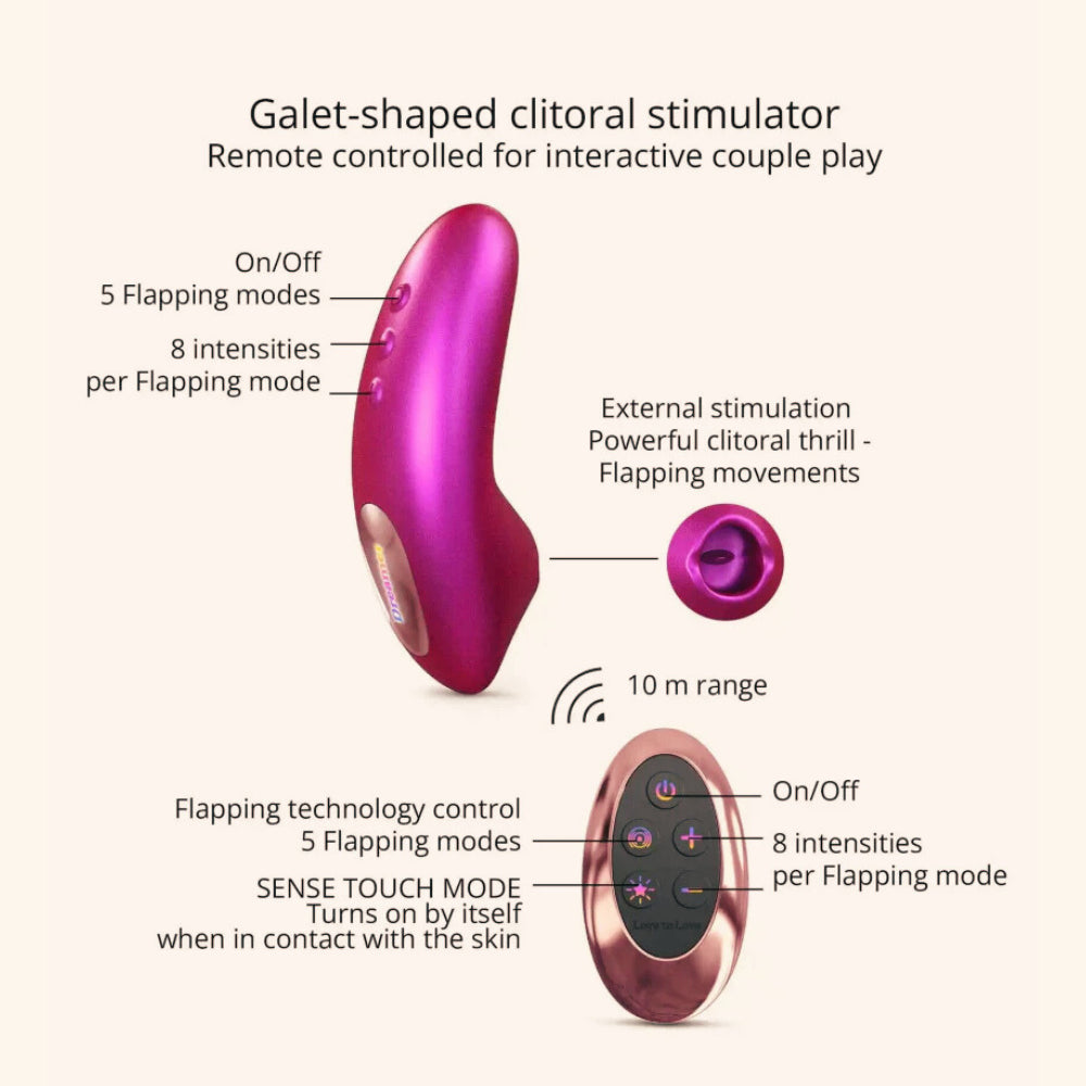 Masseur clitoridien telecommande Dreamer Love to Love berry