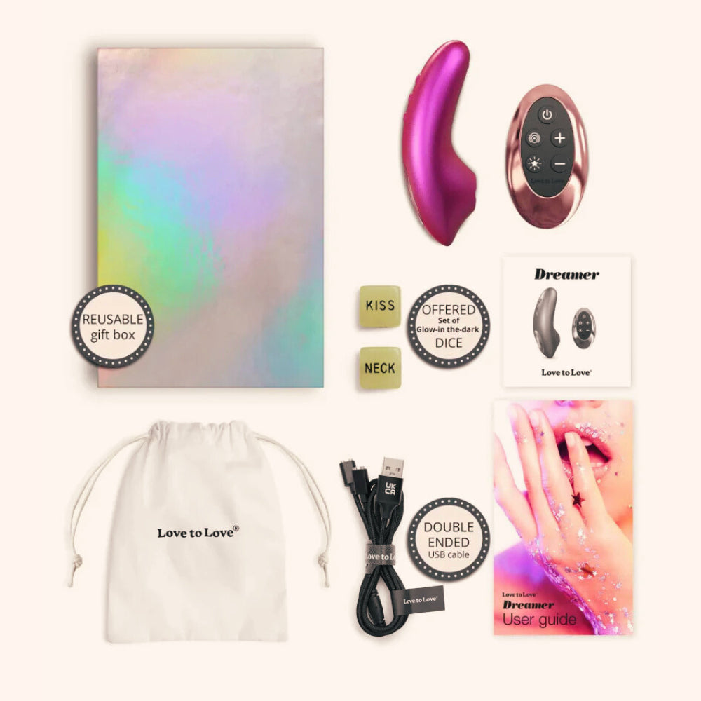 Masseur clitoridien telecommande Dreamer Love to Love berry