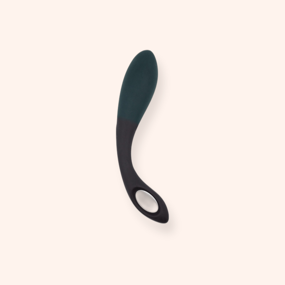 Stimulateur anal Black Heart Alive, sonde courbée en silicone