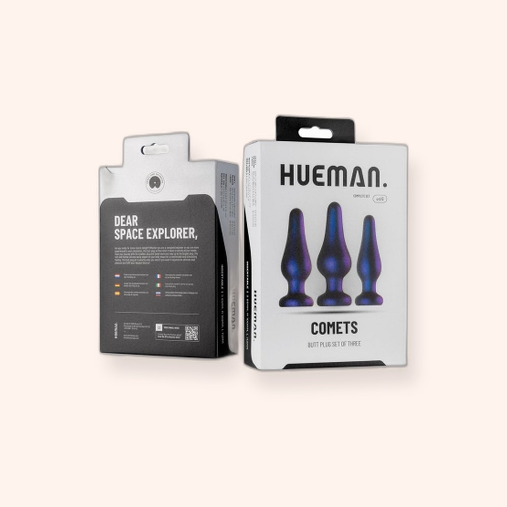 Kit de plugs anal Comet Hueman, 3 plugs