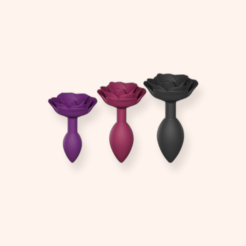Plug anal bijou Open Roses Love to Love, base fleur en silicone