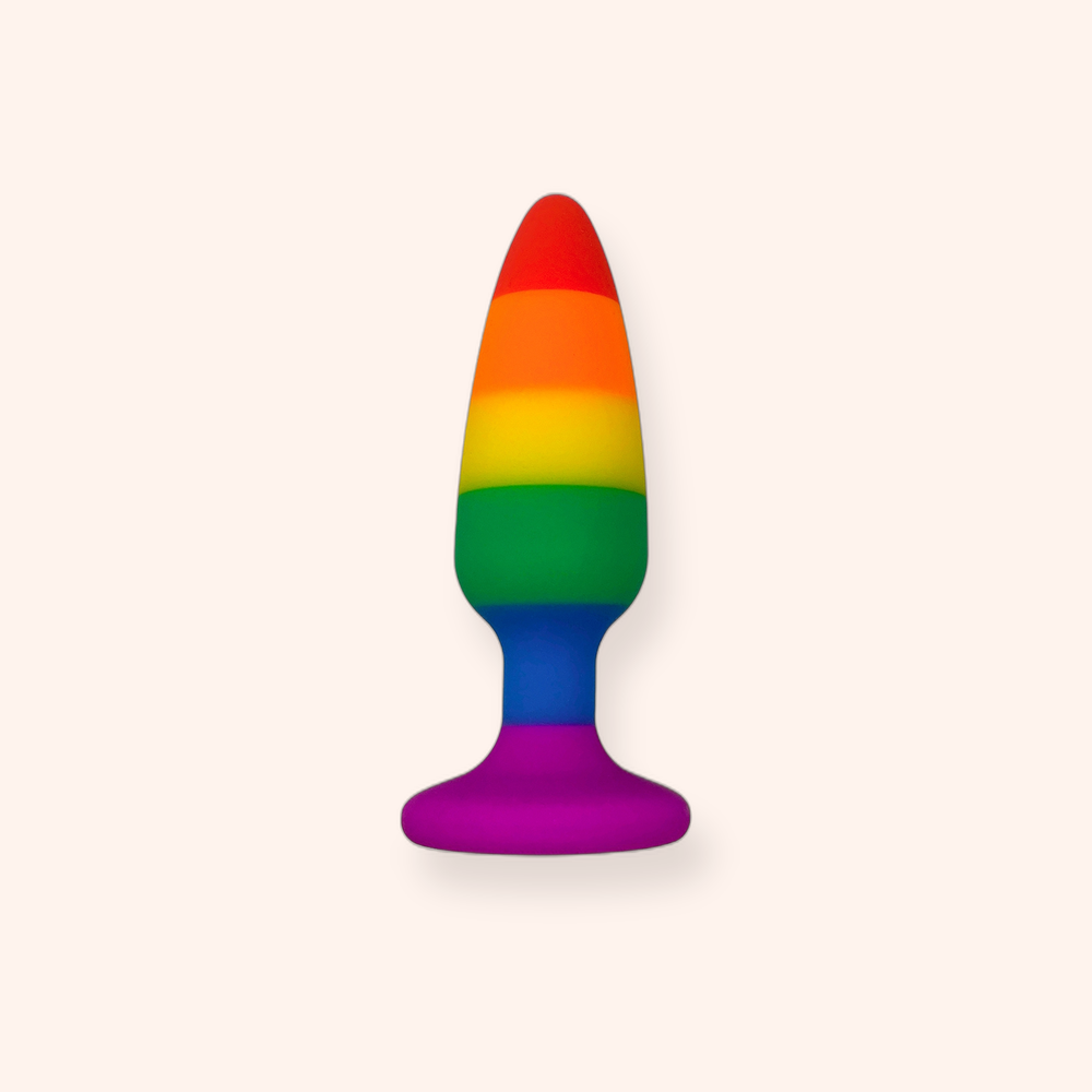 Plug anal arc-en-ciel Hiperloo Wooomy, silicone
