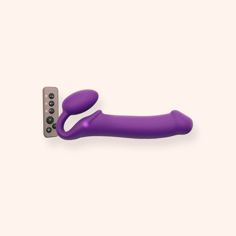 Vibromasseur Strap-on triple stimulation Strap-on-Me violet